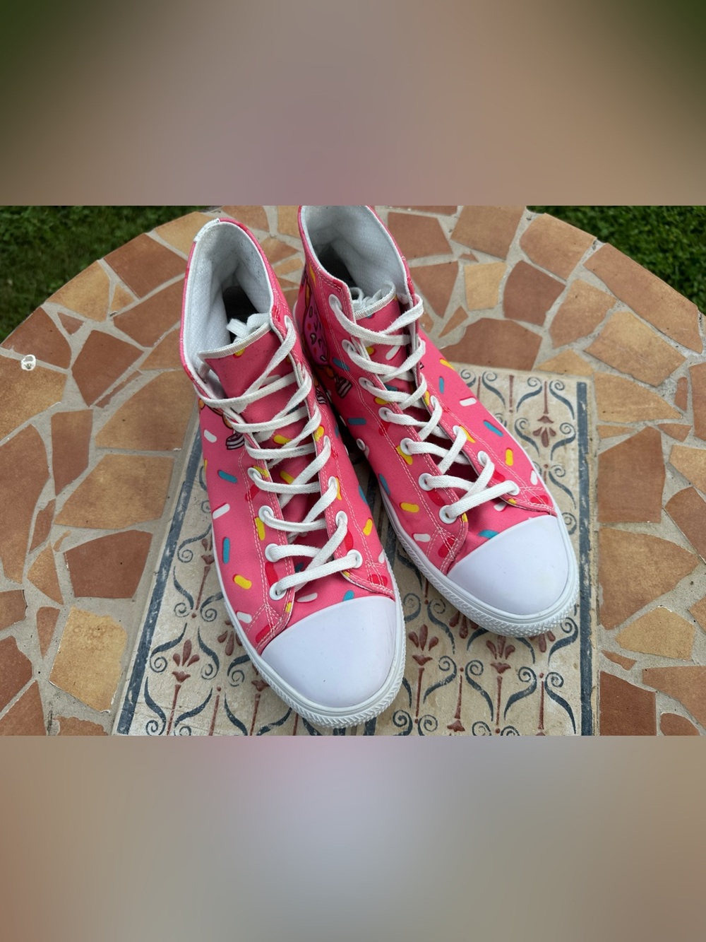 RAAD Shop "Angry Unicorn Barbell" Pink High-Top Sneakers men size 10.5